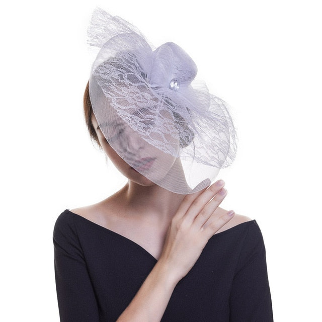 Outtop Fascinators Women Flower Mesh Hat Ribbons And Feathers Headwear