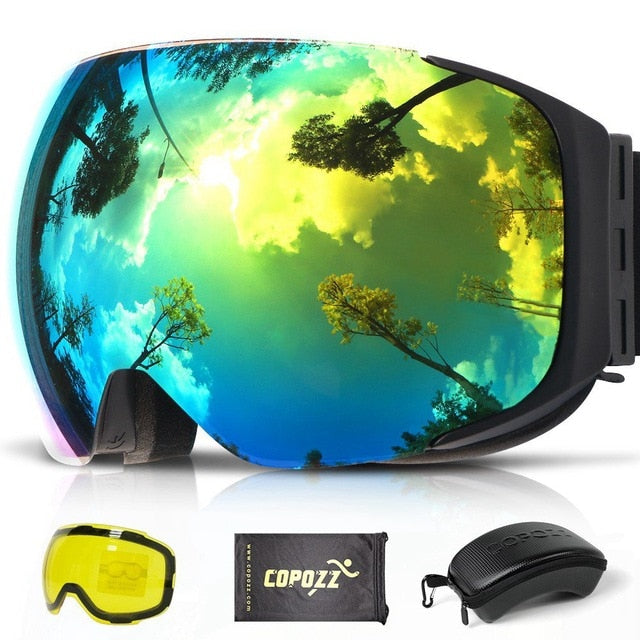 Magnetic Ski Goggles UV400 Anti-fog Glasses