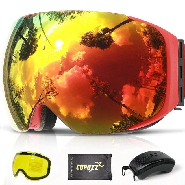 Magnetic Ski Goggles UV400 Anti-fog Glasses