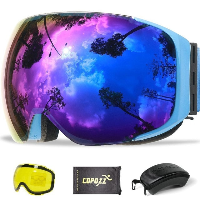 Magnetic Ski Goggles UV400 Anti-fog Glasses