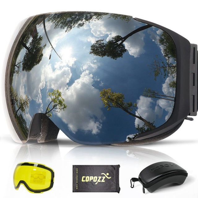 Magnetic Ski Goggles UV400 Anti-fog Glasses