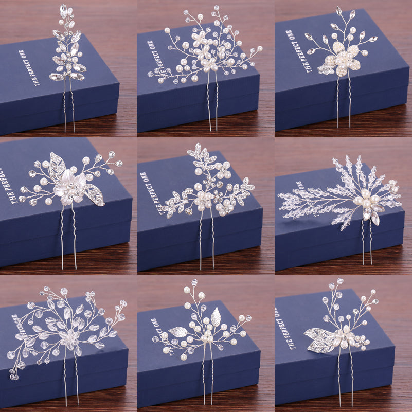 Wedding Hair Pins Pearl Crystal