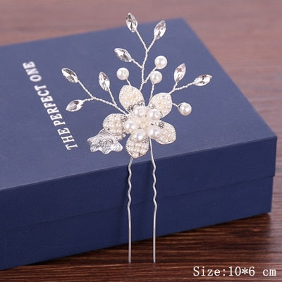 Wedding Hair Pins Pearl Crystal