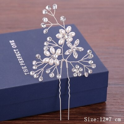 Wedding Hair Pins Pearl Crystal