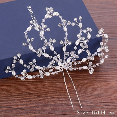Wedding Hair Pins Pearl Crystal