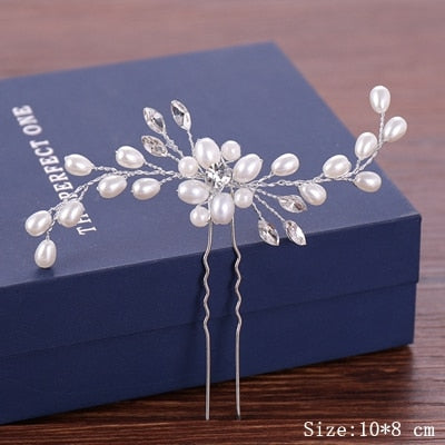 Wedding Hair Pins Pearl Crystal