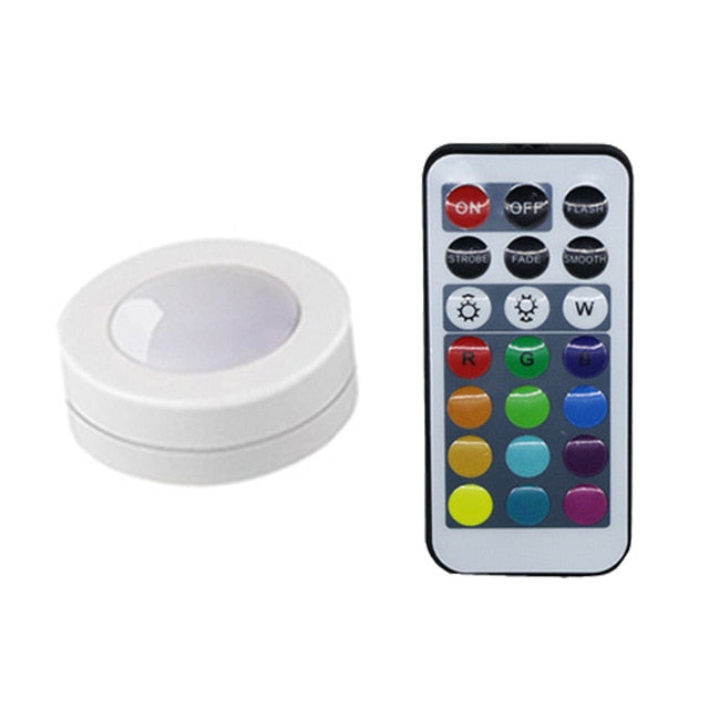 Wireless LED Lights Puck Colorful Dimmable Touch Sensor