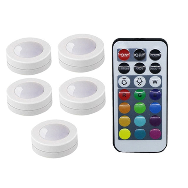 Wireless LED Lights Puck Colorful Dimmable Touch Sensor