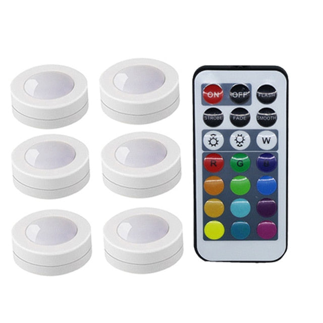 Wireless LED Lights Puck Colorful Dimmable Touch Sensor