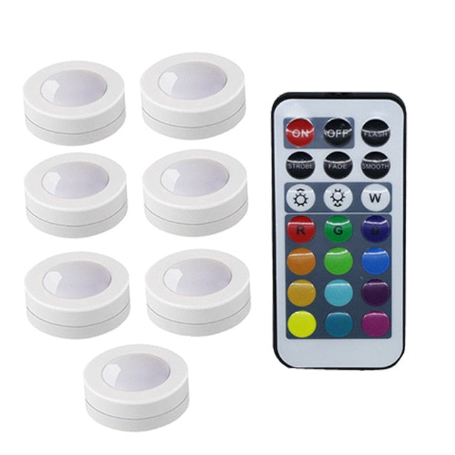 Wireless LED Lights Puck Colorful Dimmable Touch Sensor