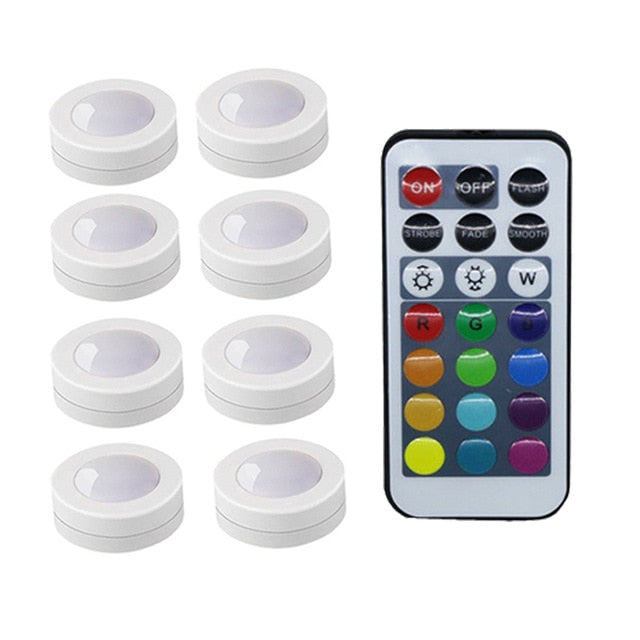 Wireless LED Lights Puck Colorful Dimmable Touch Sensor