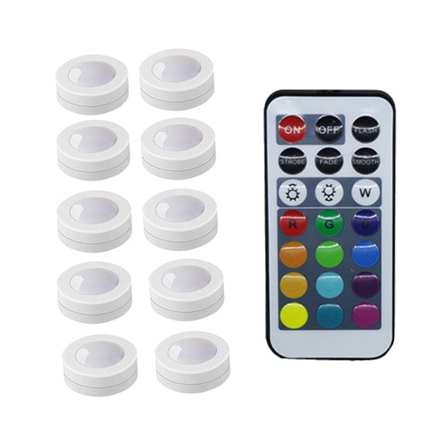 Wireless LED Lights Puck Colorful Dimmable Touch Sensor