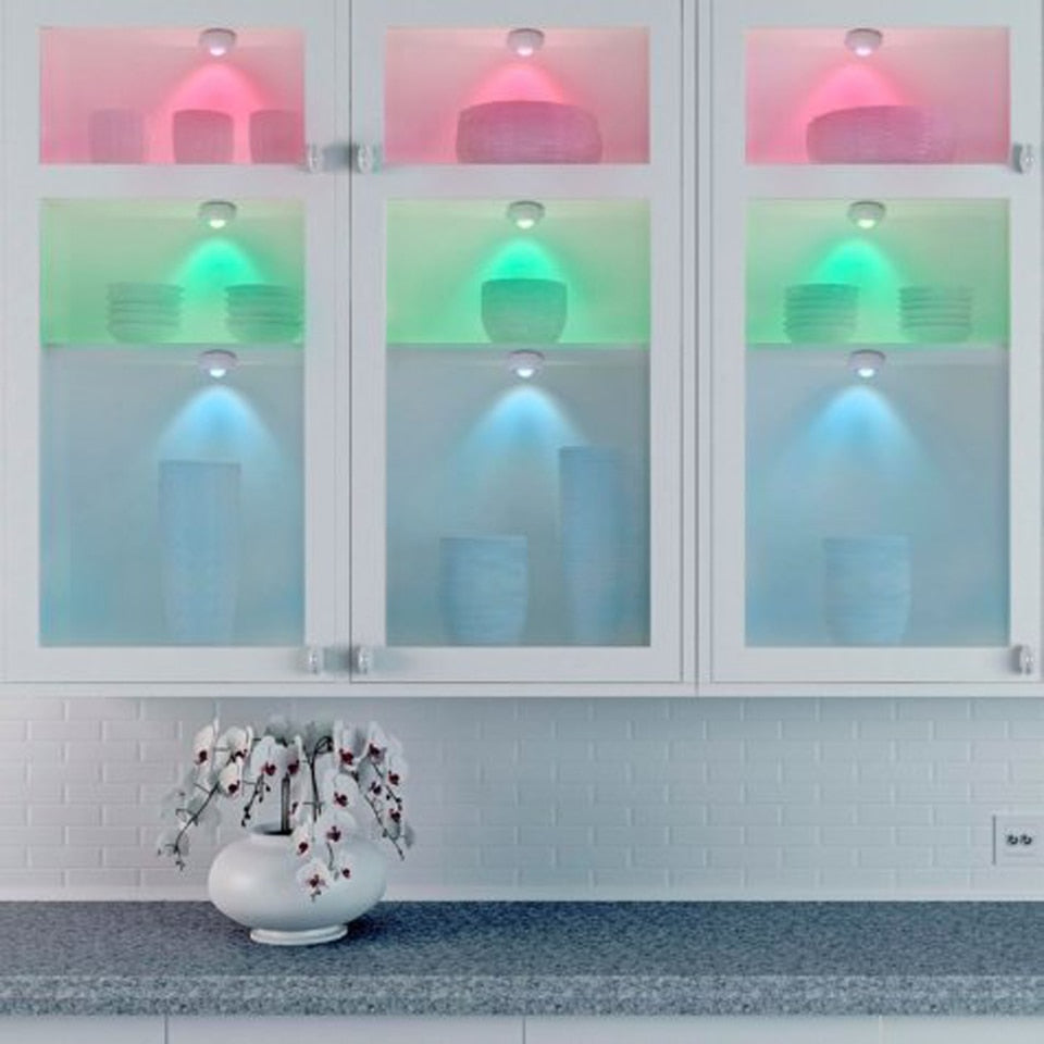 Wireless LED Lights Puck Colorful Dimmable Touch Sensor