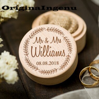Personalized Rustic Wedding Ring Box