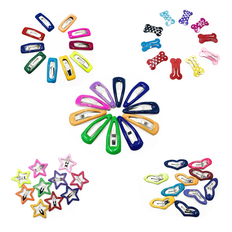 10pcs Bone Heart Star Dog Hairpin Clips