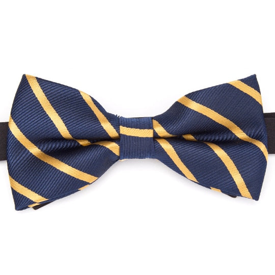 Mens Stripe Dots Plaid Bowtie