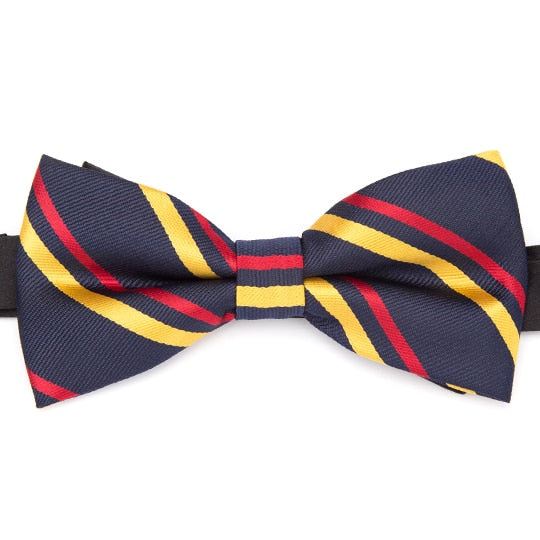 Mens Stripe Dots Plaid Bowtie