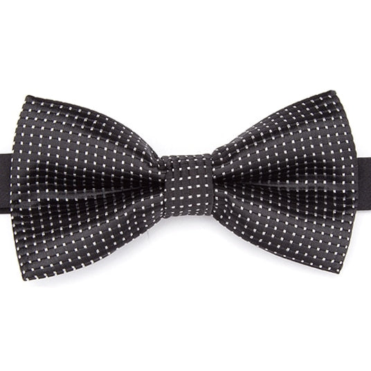 Mens Stripe Dots Plaid Bowtie