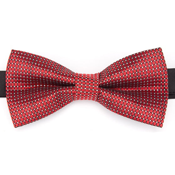 Mens Stripe Dots Plaid Bowtie