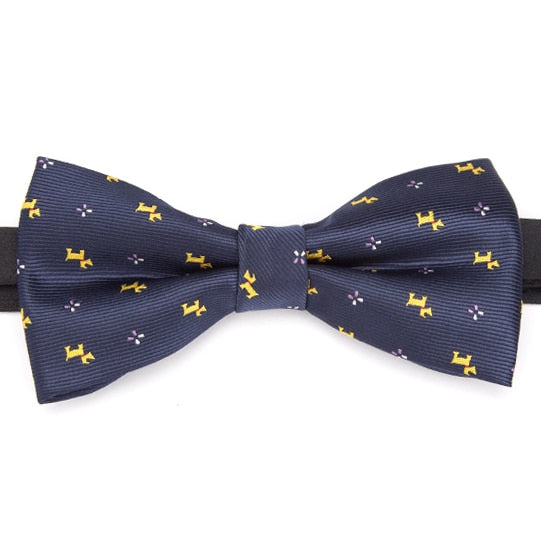 Mens Stripe Dots Plaid Bowtie