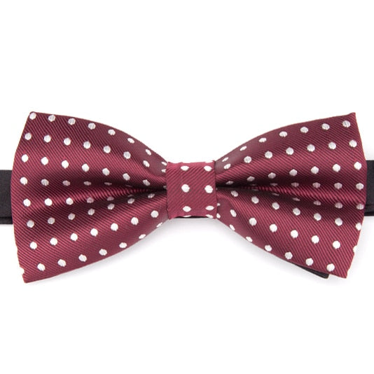 Mens Stripe Dots Plaid Bowtie