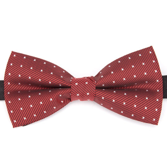 Mens Stripe Dots Plaid Bowtie