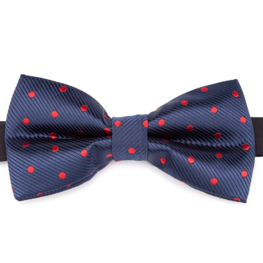 Mens Stripe Dots Plaid Bowtie