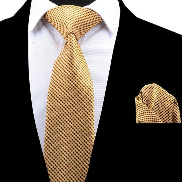 Classic Striped Necktie Plaid Set