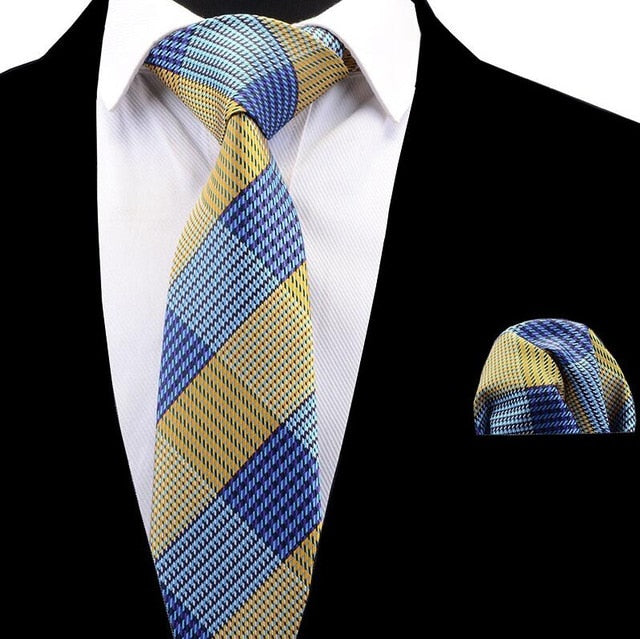 Classic Striped Necktie Plaid Set