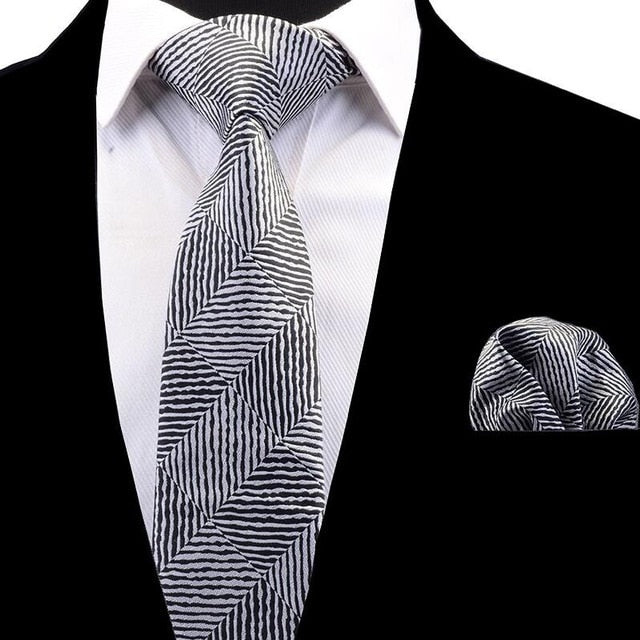 Classic Striped Necktie Plaid Set