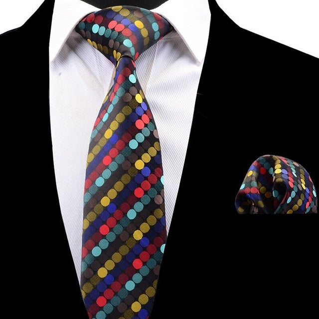 Classic Striped Necktie Plaid Set