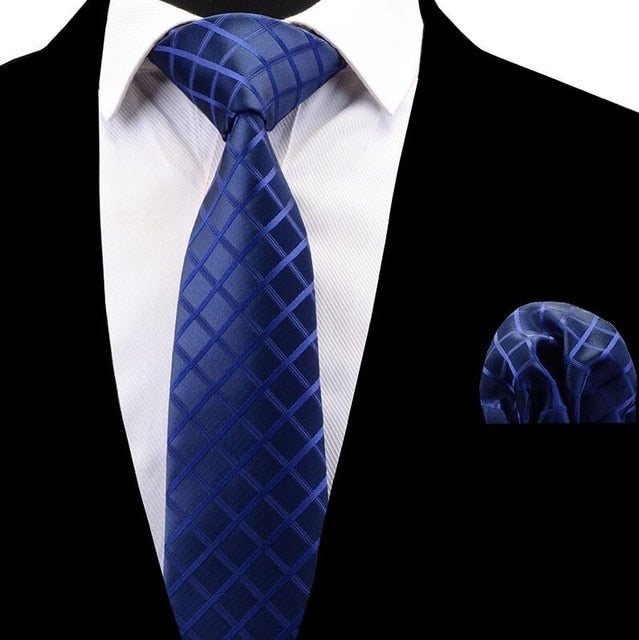 Classic Striped Necktie Plaid Set