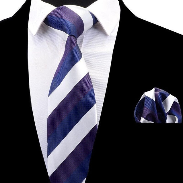 Classic Striped Necktie Plaid Set