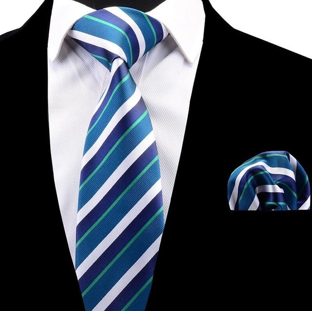 Classic Striped Necktie Plaid Set