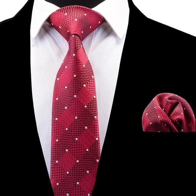 Classic Striped Necktie Plaid Set