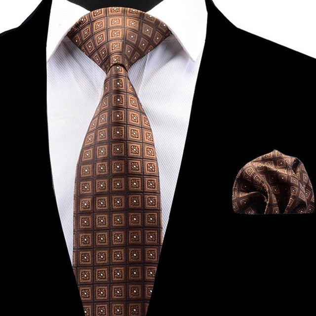 Classic Striped Necktie Plaid Set