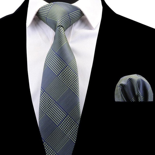 Classic Striped Necktie Plaid Set