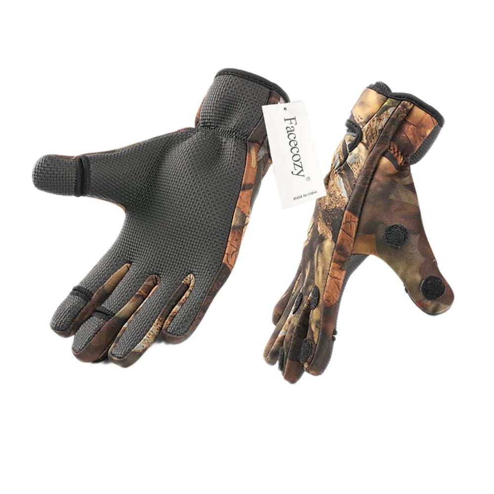 Winter Camouflage Fishing Gloves Waterproof Anti-slip Outdoor Sports