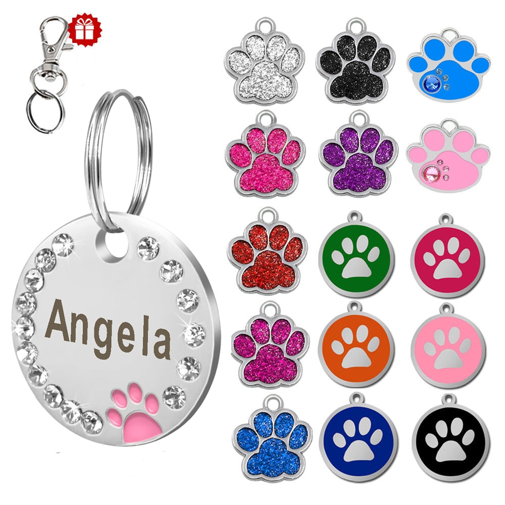 Paw Custom Dog Tag Pet Collar ID Name Tags