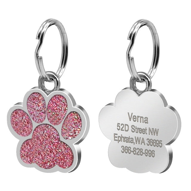 Paw Custom Dog Tag Pet Collar ID Name Tags