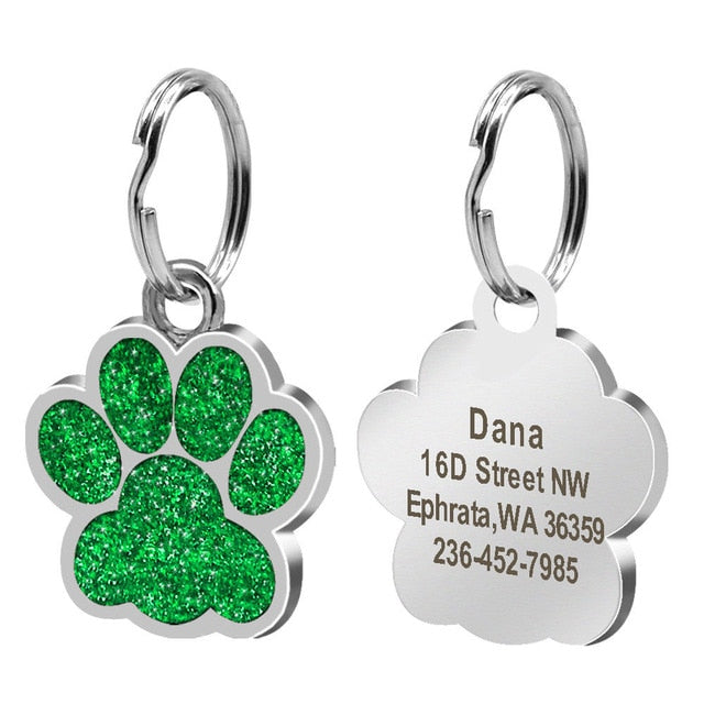Paw Custom Dog Tag Pet Collar ID Name Tags