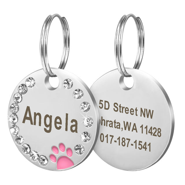 Paw Custom Dog Tag Pet Collar ID Name Tags