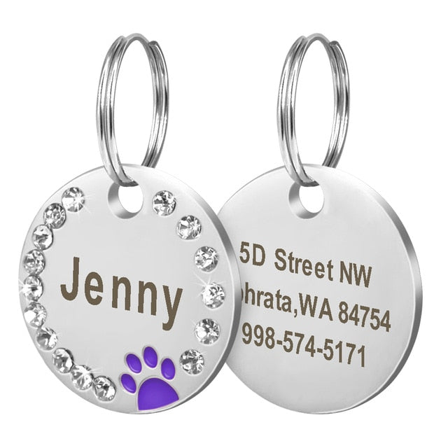 Paw Custom Dog Tag Pet Collar ID Name Tags