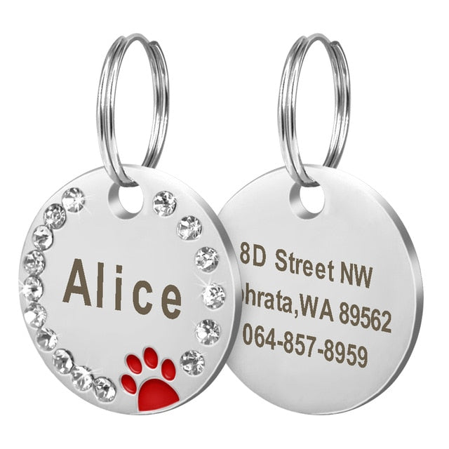 Paw Custom Dog Tag Pet Collar ID Name Tags
