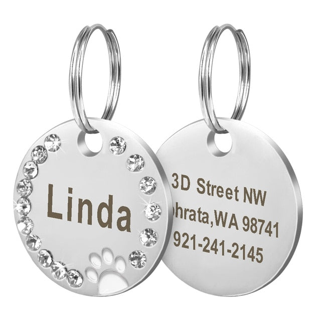 Paw Custom Dog Tag Pet Collar ID Name Tags