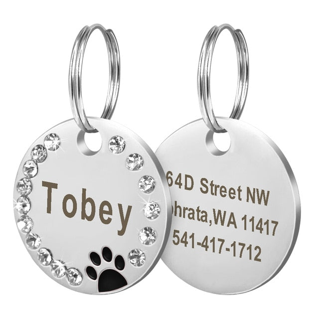 Paw Custom Dog Tag Pet Collar ID Name Tags