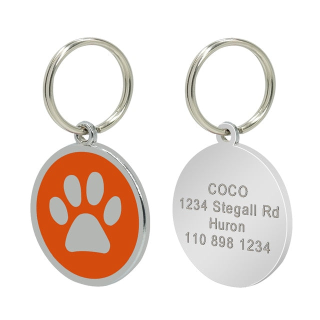 Paw Custom Dog Tag Pet Collar ID Name Tags