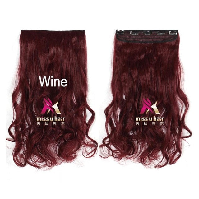 Long Wavy Clip On Hair Extensions Ombre Rainbow