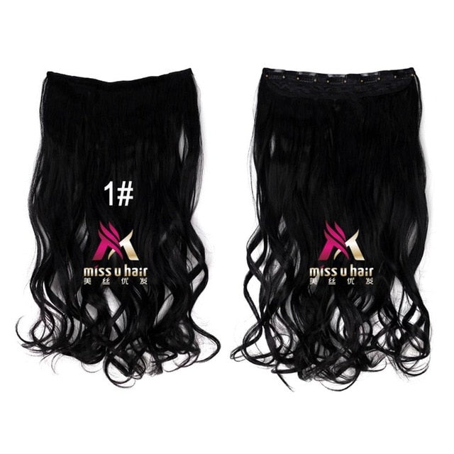 Long Wavy Clip On Hair Extensions Ombre Rainbow