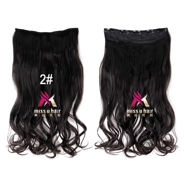 Long Wavy Clip On Hair Extensions Ombre Rainbow